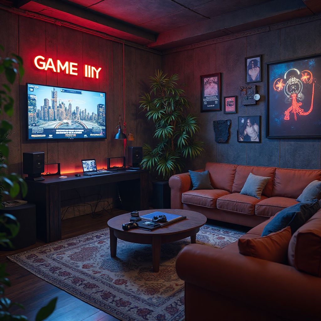 Casual gaming lounge area