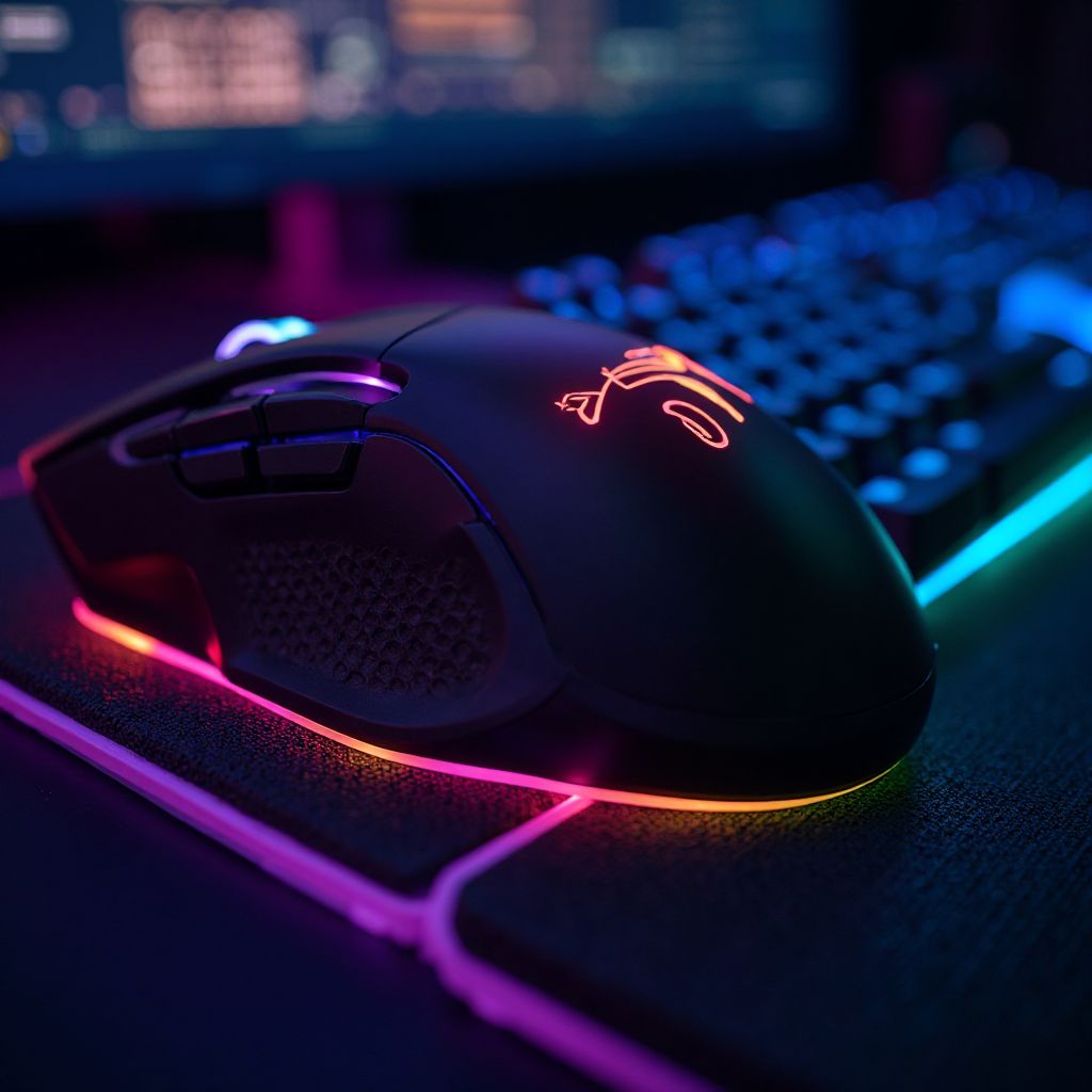 High-tech gaming equipment close-up